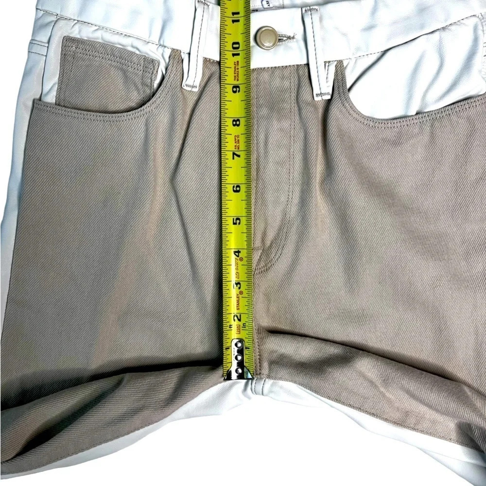 Good American (NWOT) Good Classic Faux Leather Two Tone  Color Block Pant Size 4 - Picture 5 of 8
